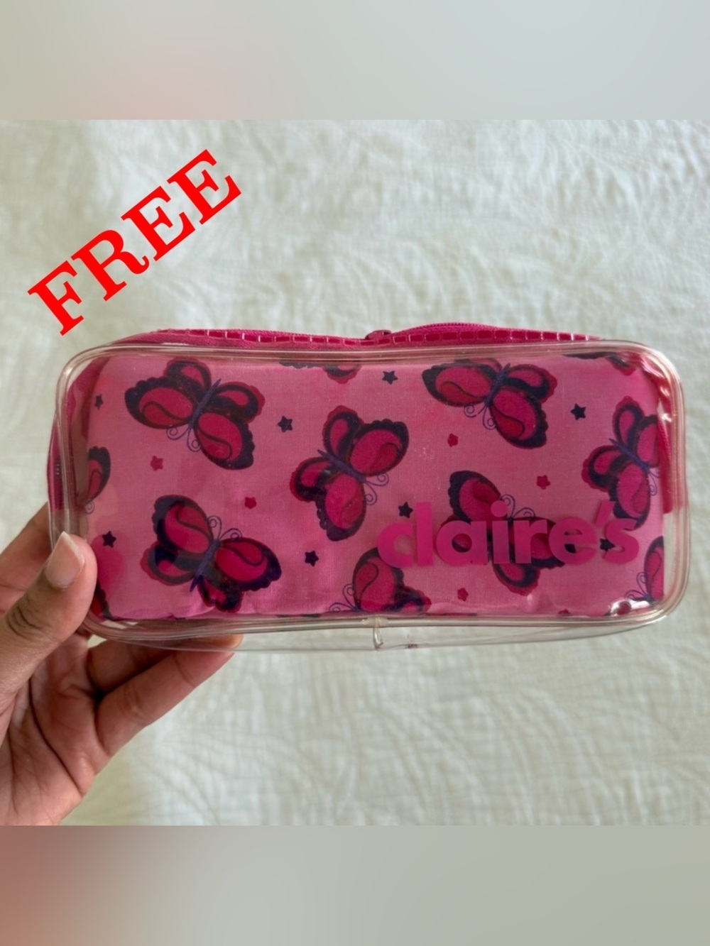 💰 FREE Claire's Pink Butterfly Pillow Case